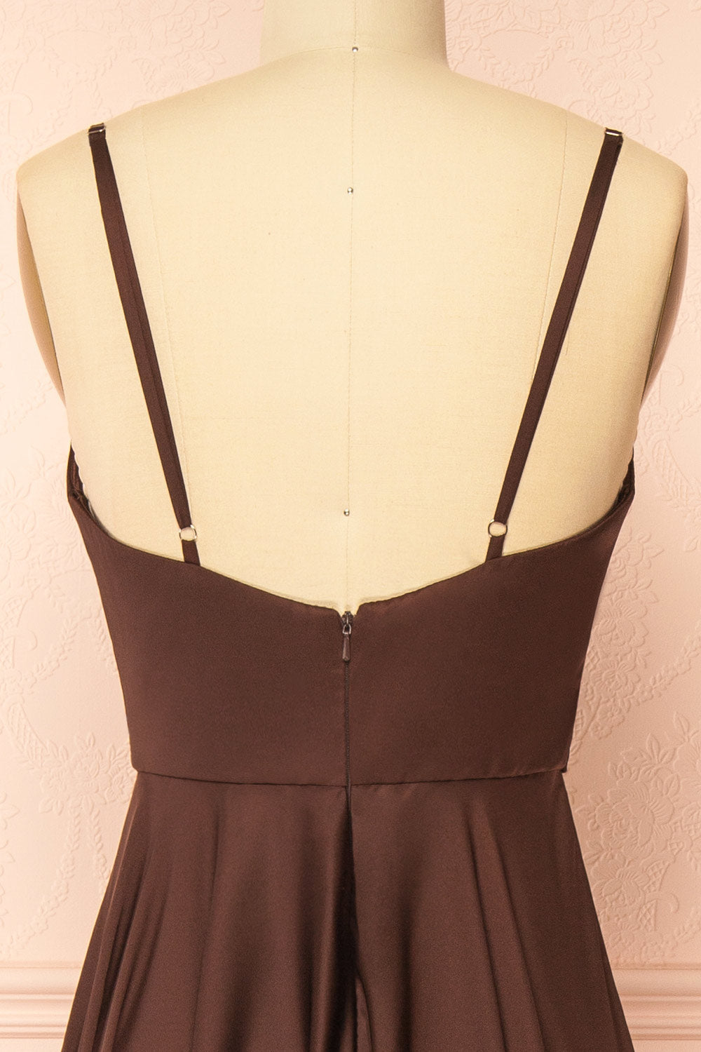 Lizza Brown | Satin Maxi Dress with Slit