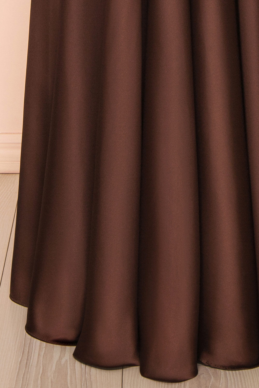 Lizza Brown | Satin Maxi Dress with Slit