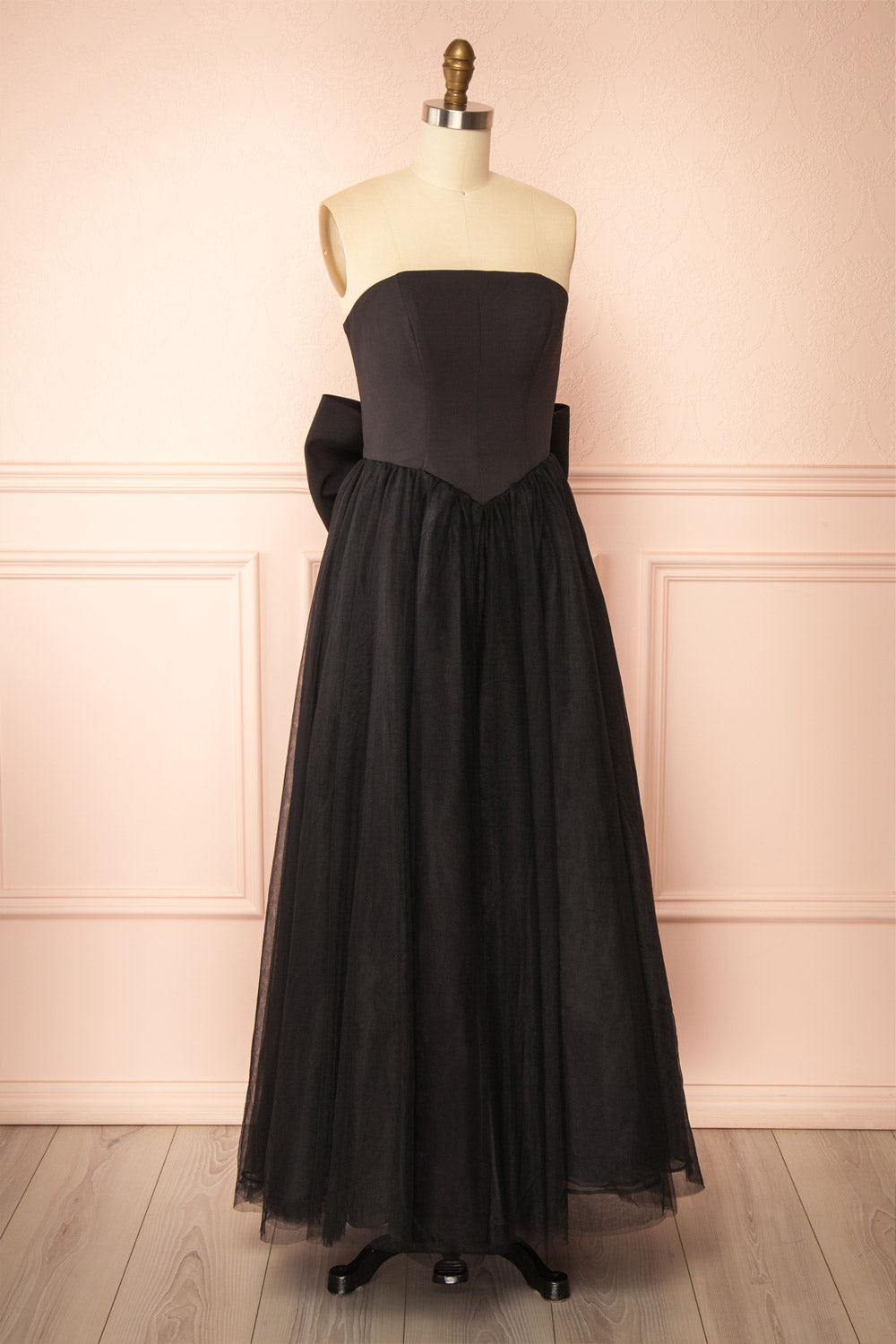 Makoto Black | Maxi Strapless A-Line Dress