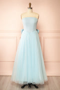 Makoto Blue | Maxi Strapless A-Line Dress