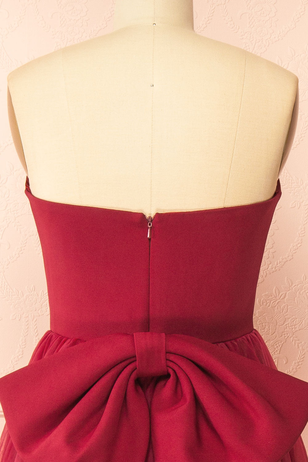 Makoto Burgundy | Maxi Strapless A-Line Dress
