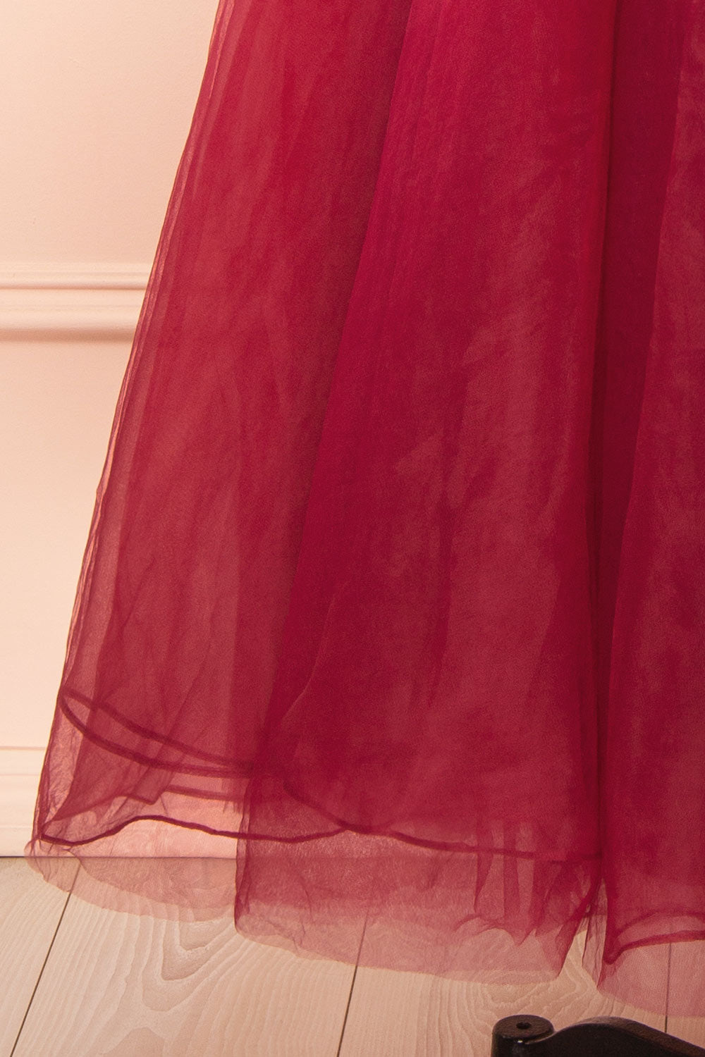 Makoto Burgundy | Maxi Strapless A-Line Dress