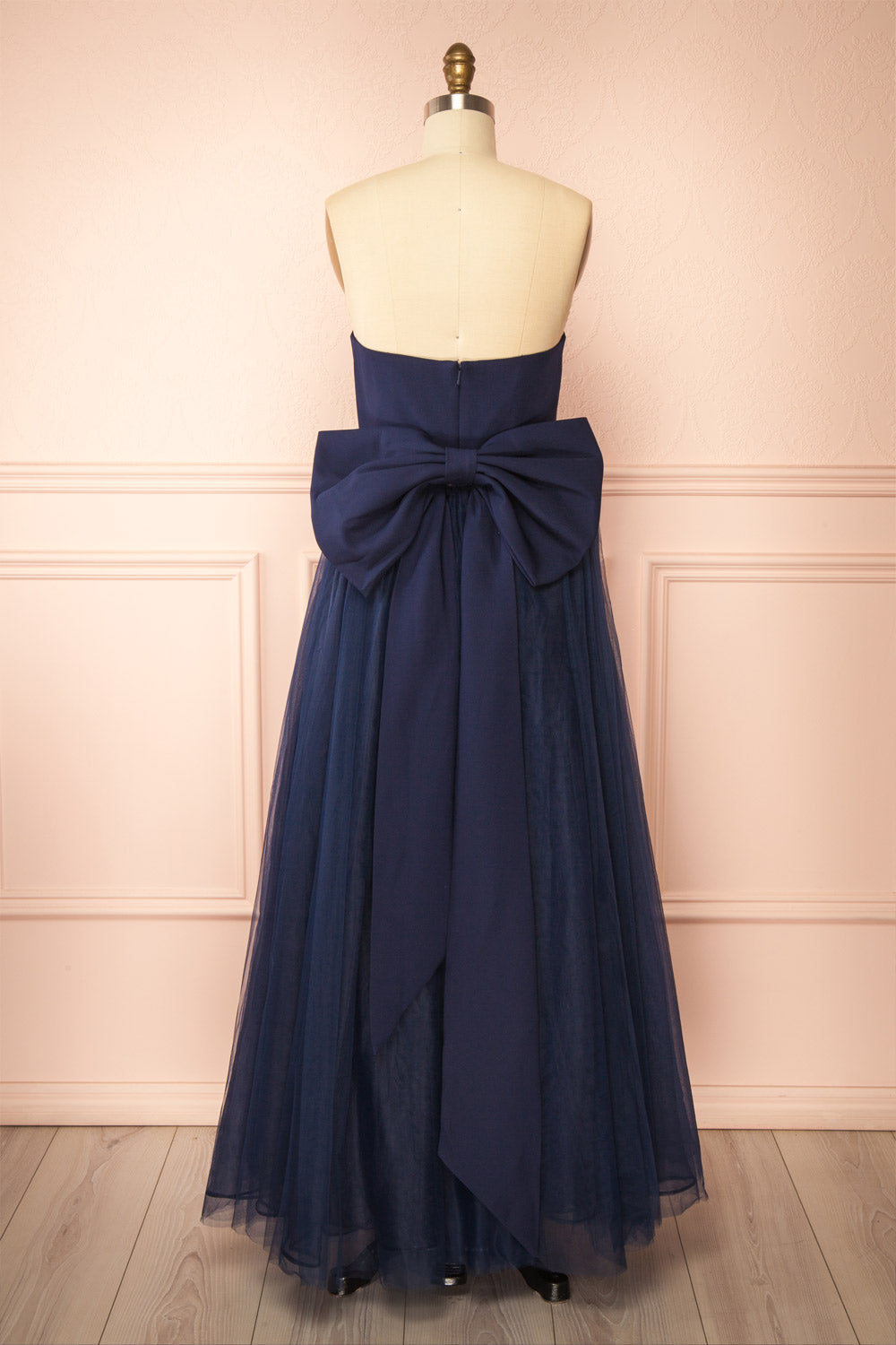 Makoto Navy | Maxi Strapless A-Line Dress