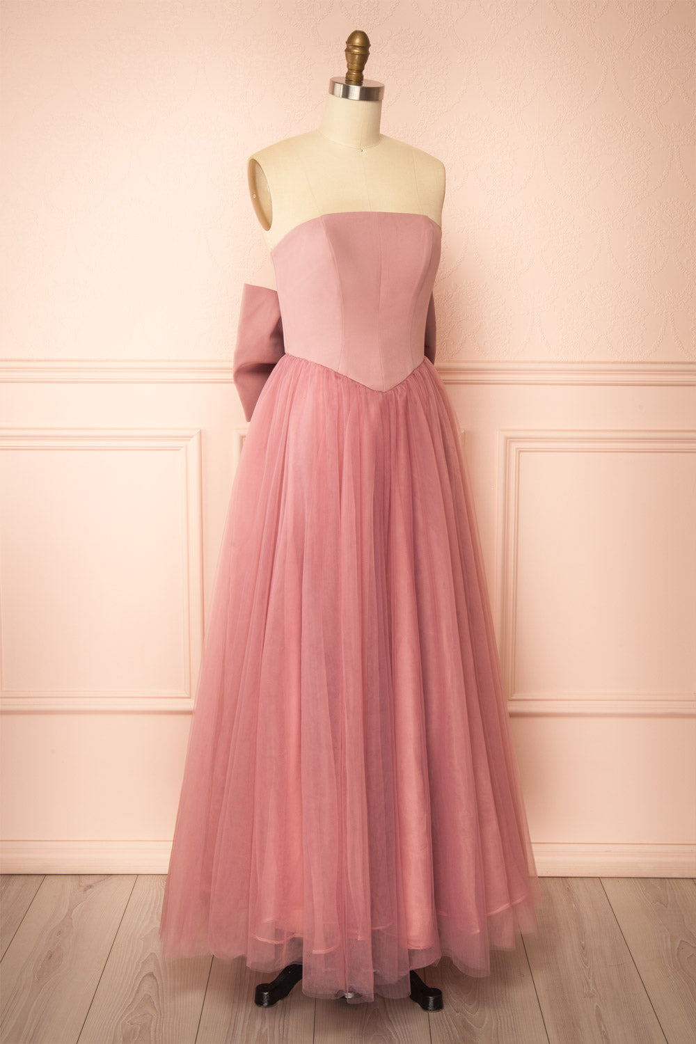 Makoto Pink | Maxi Strapless A-Line Dress