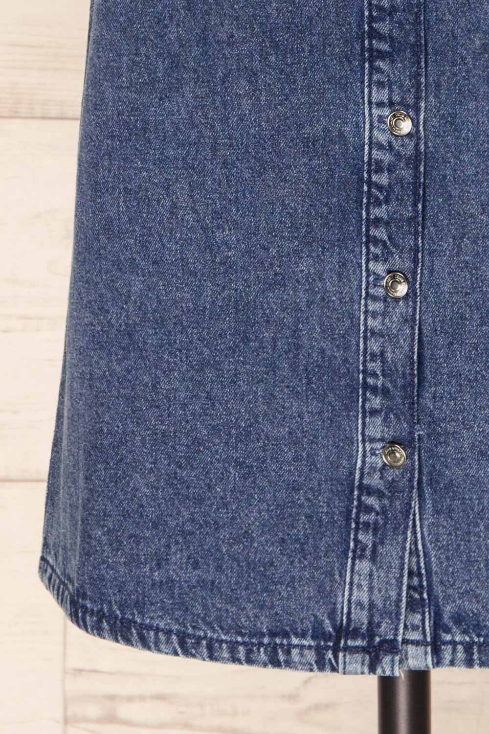 Malda | Short Blue Denim Shirt Dress with Pockets