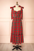 Manelle | Long Red Tartan Dress