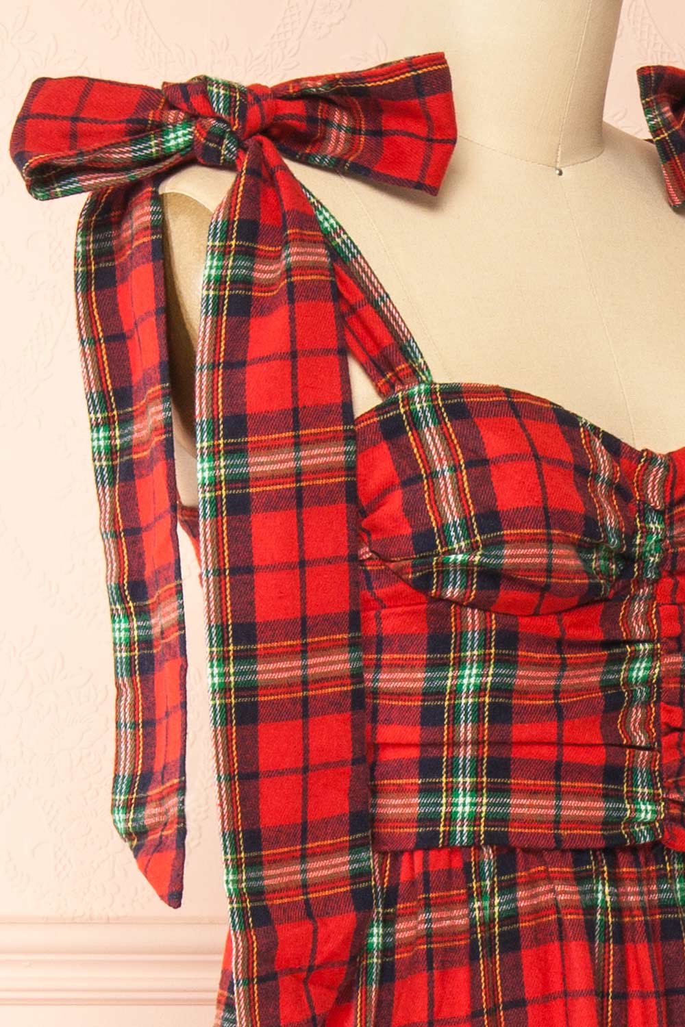 Manelle | Long Red Tartan Dress