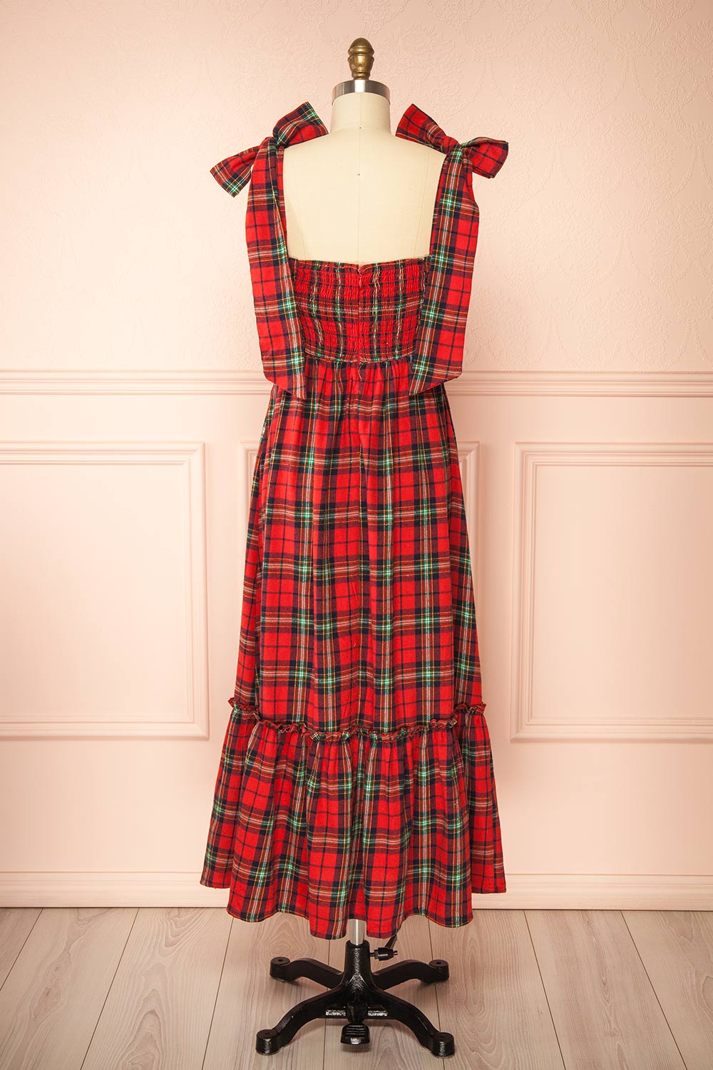 Manelle | Long Red Tartan Dress