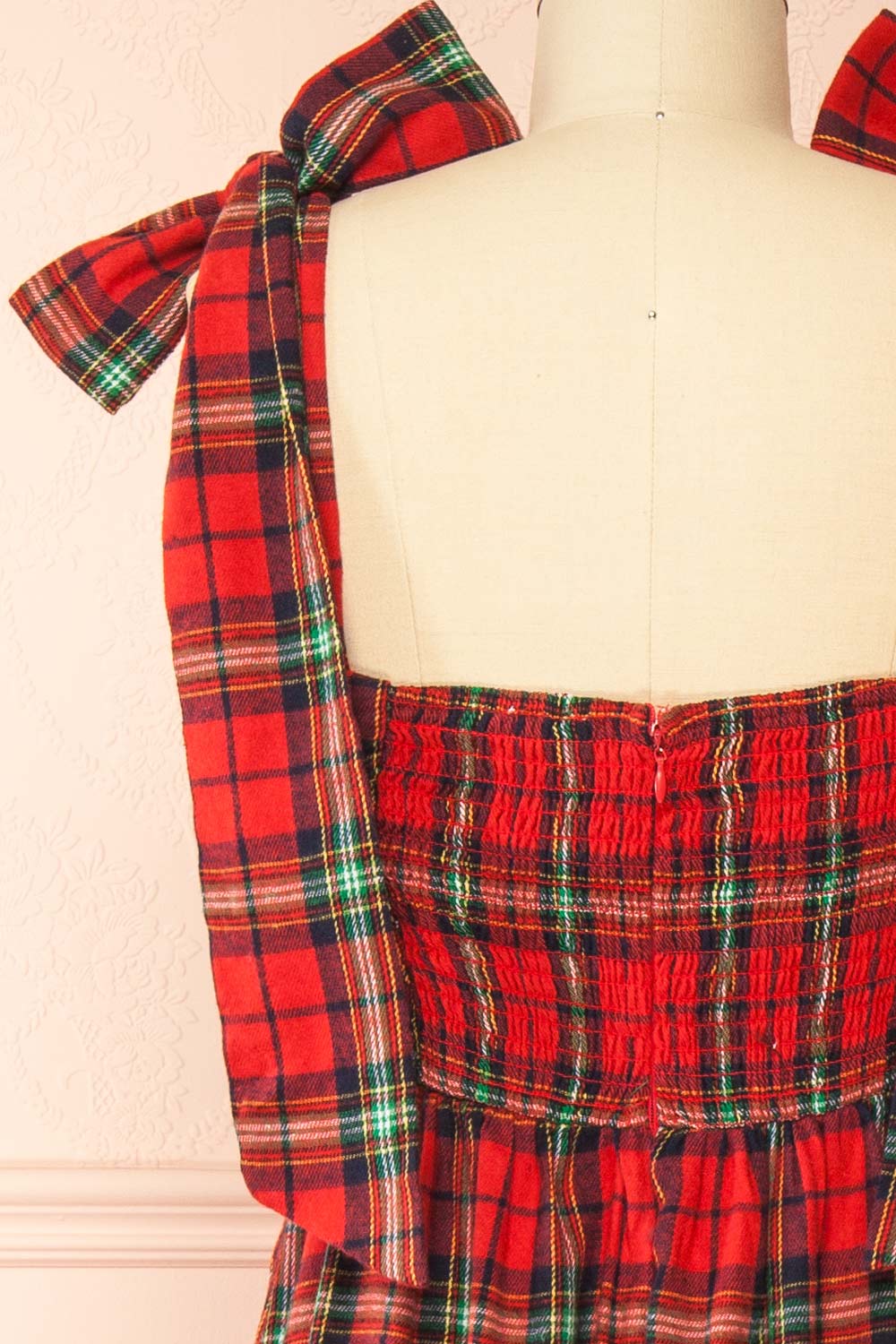 Manelle | Long Red Tartan Dress