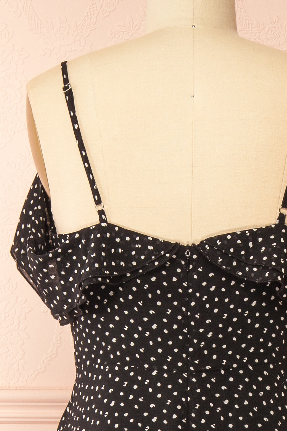 Maralda | Black Maxi Dress with Polka Dots