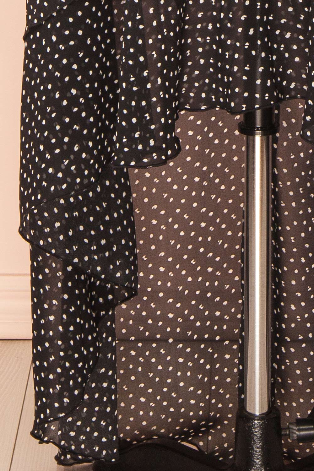 Maralda | Black Maxi Dress with Polka Dots