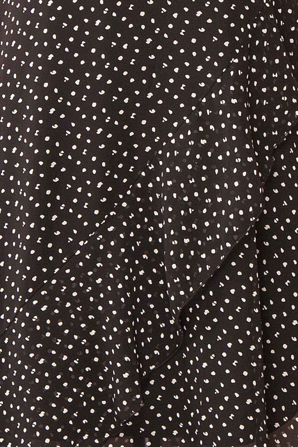 Maralda | Black Maxi Dress with Polka Dots