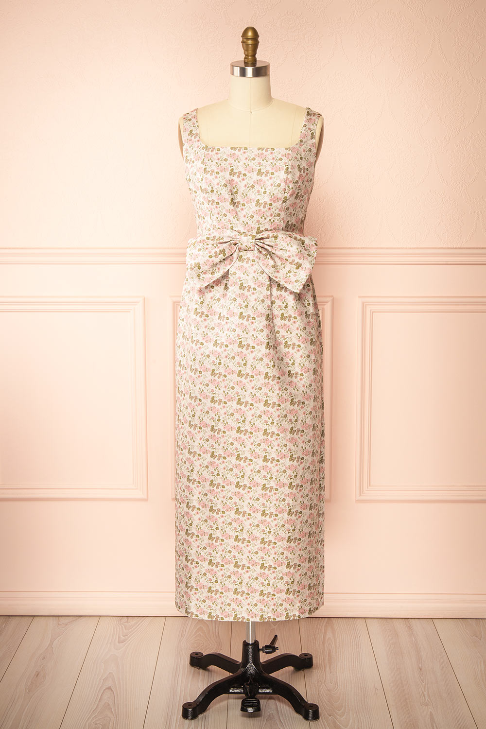 Maram | Long Floral Dress with Bow