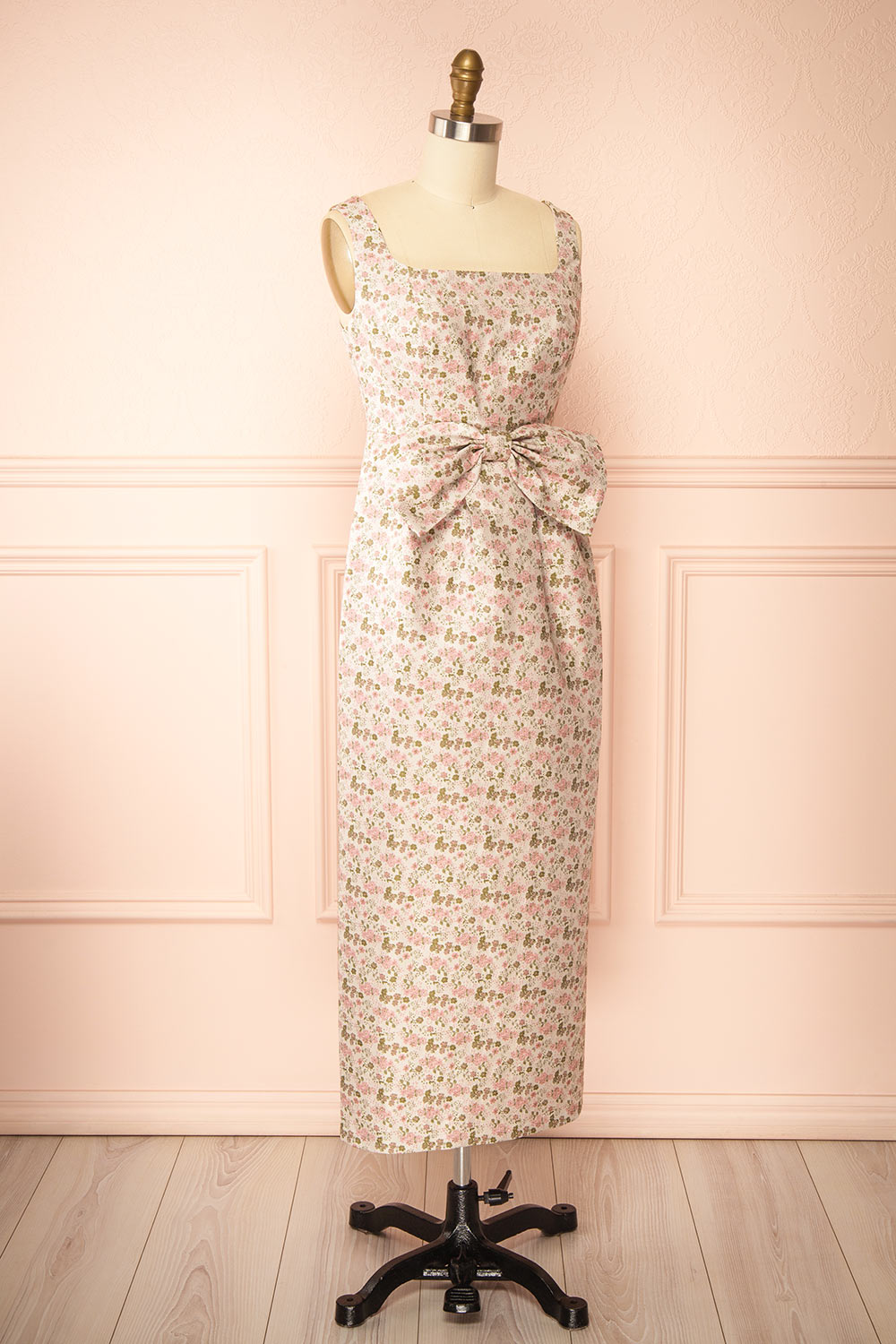 Maram | Long Floral Dress with Bow