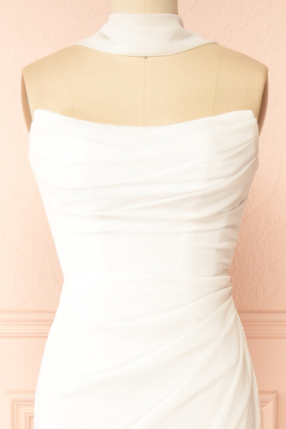 Marilia | Wedding Mermaid Draped Chiffon Dress with Scarf