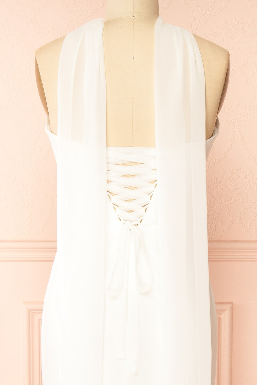 Marilia | Wedding Mermaid Draped Chiffon Dress with Scarf