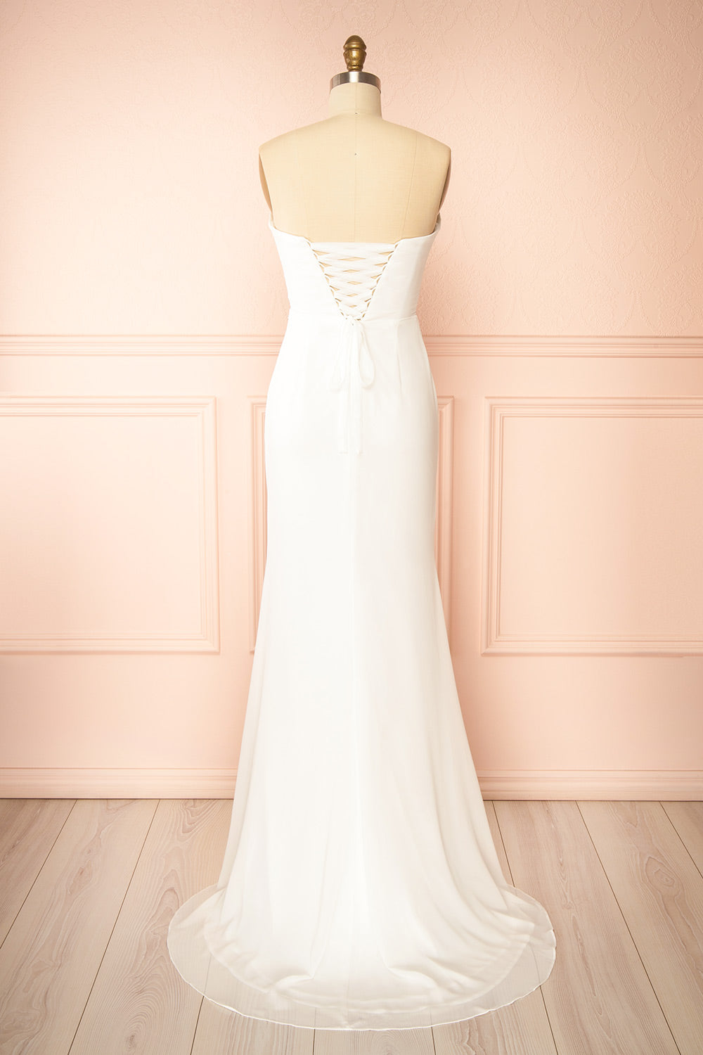 Marilia | Wedding Mermaid Draped Chiffon Dress with Scarf
