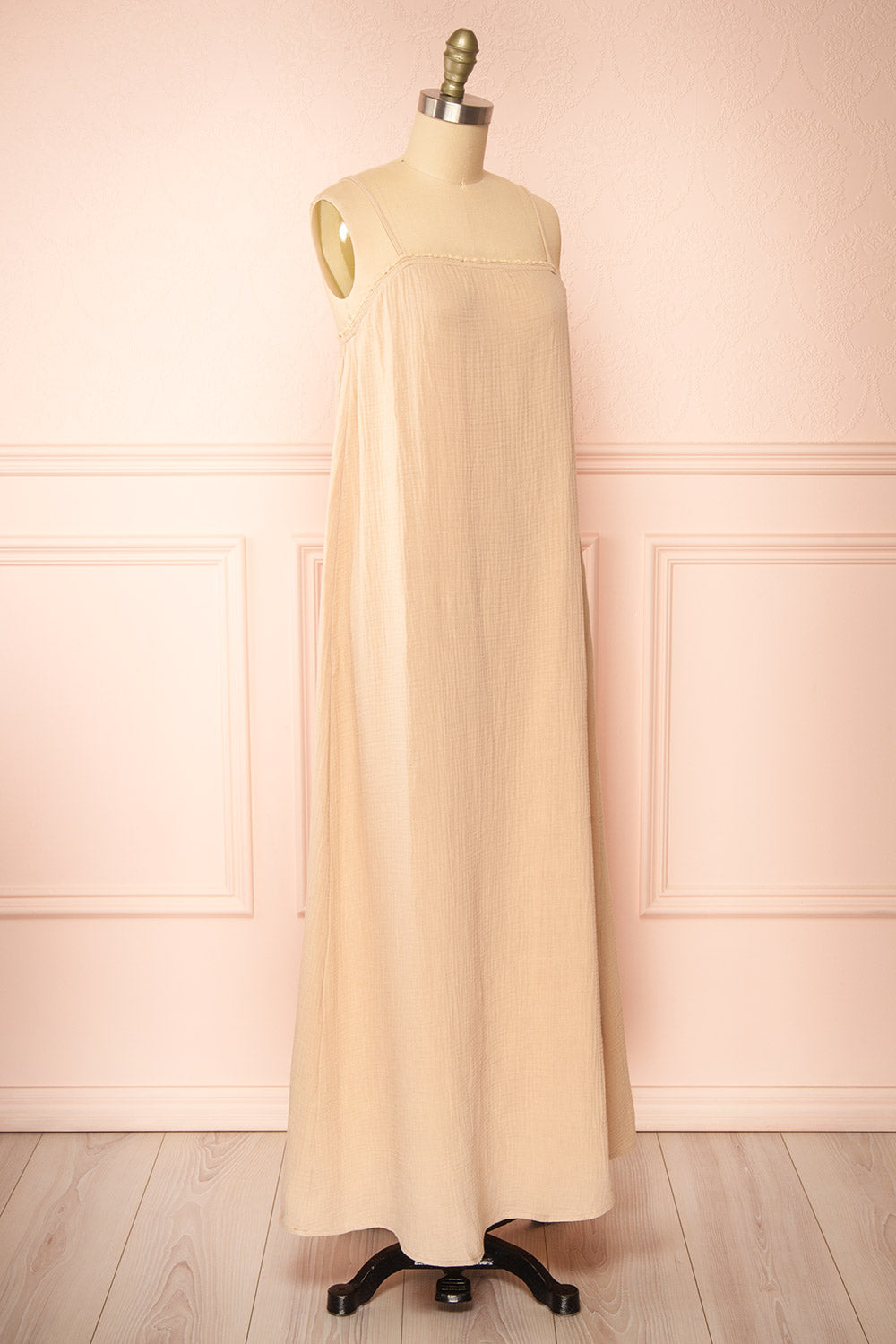 Marinet Beige | Long Loose-Fitted Dress
