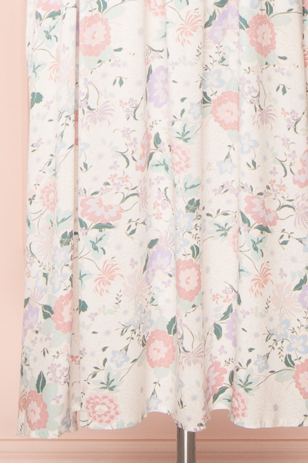 Marla | Long Sleeve White Floral Midi Dress