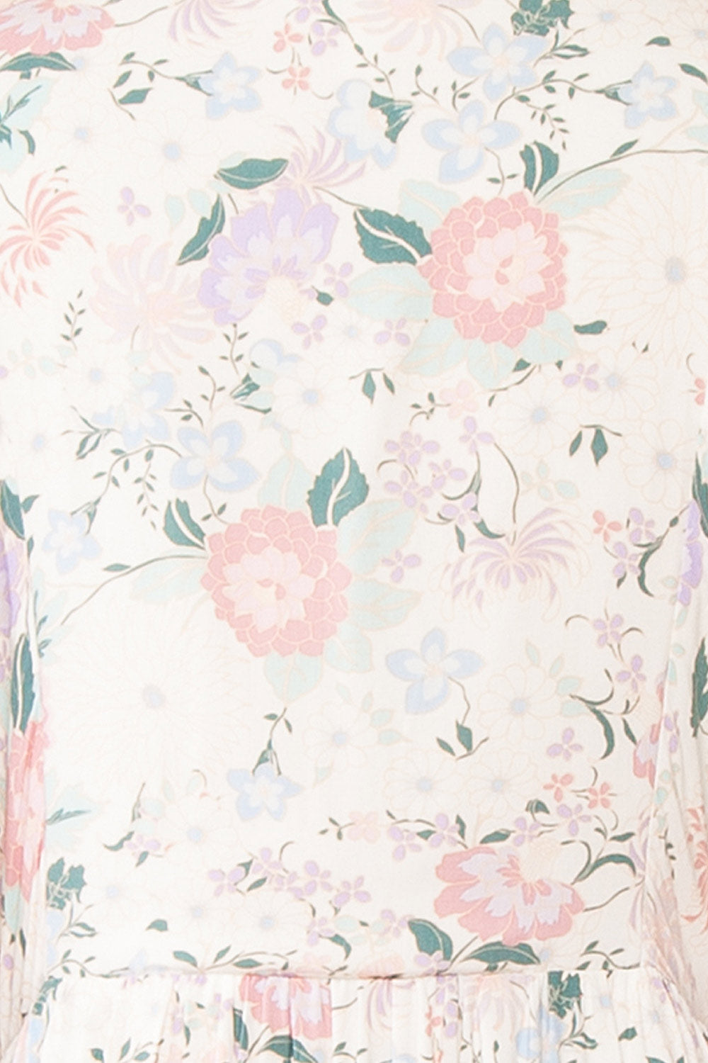 Marla | Long Sleeve White Floral Midi Dress