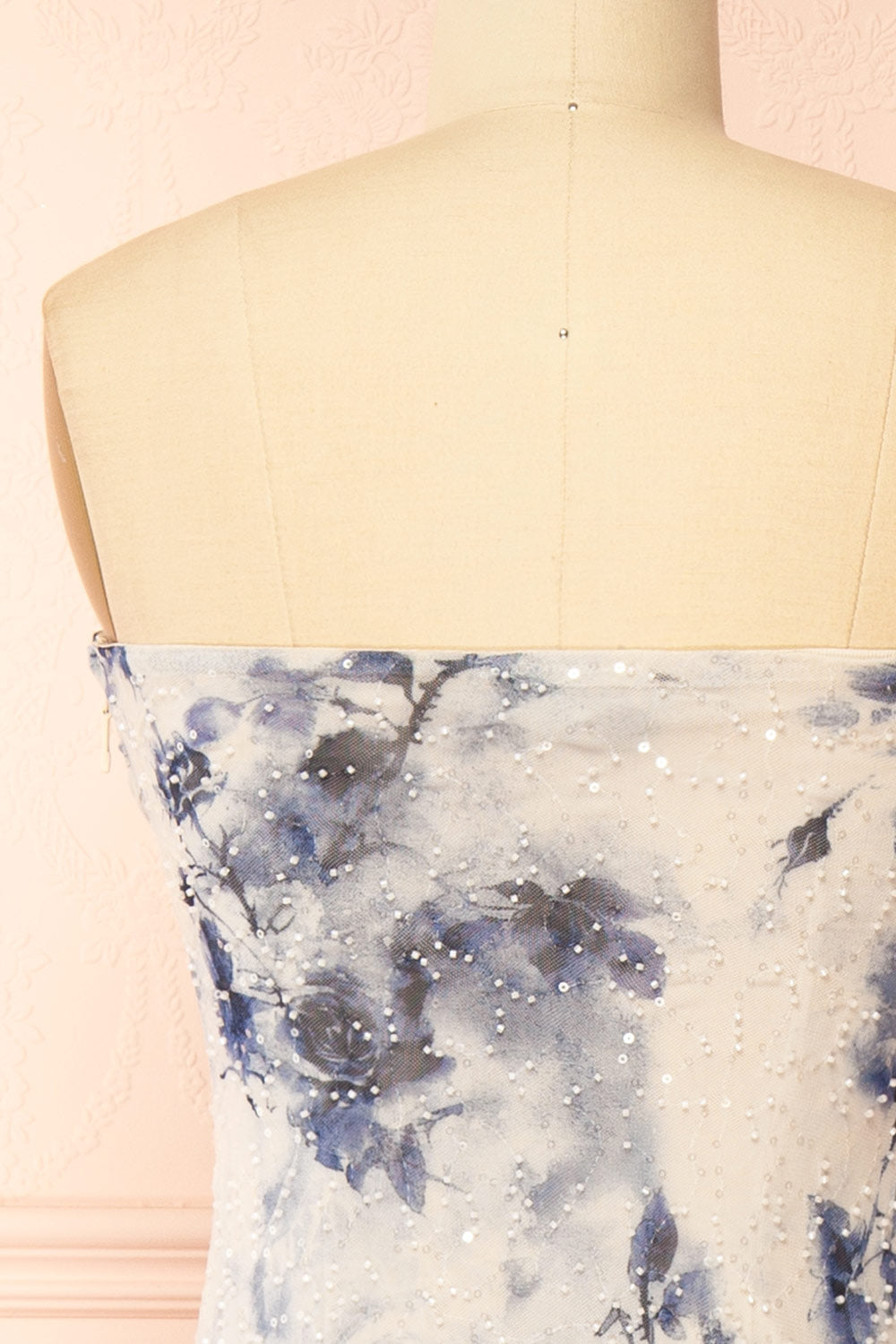 Melione | Strapless Floral Maxi Dress with Beading