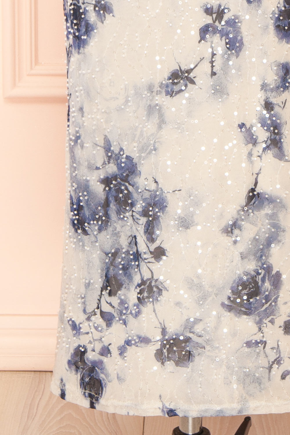 Melione | Strapless Floral Maxi Dress with Beading