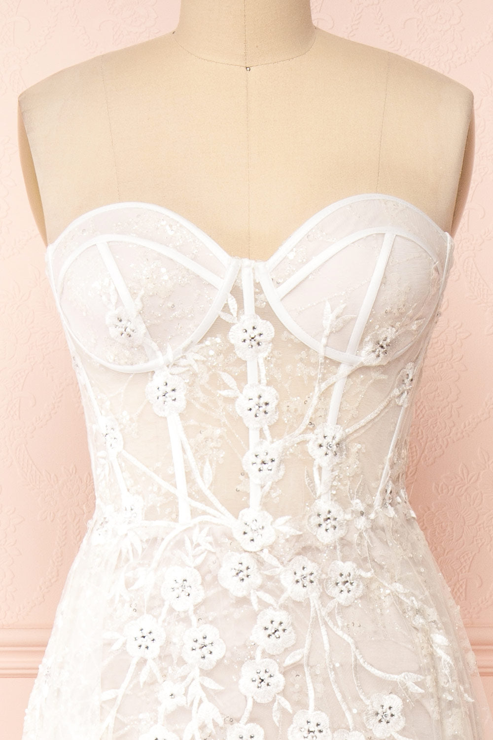 Melodie | Wedding Corset Dress w/ Floral Lace
