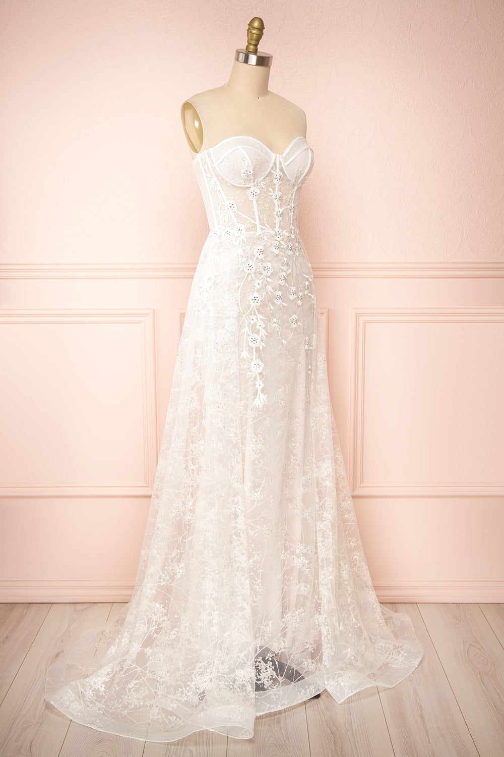 Melodie | Wedding Corset Dress w/ Floral Lace