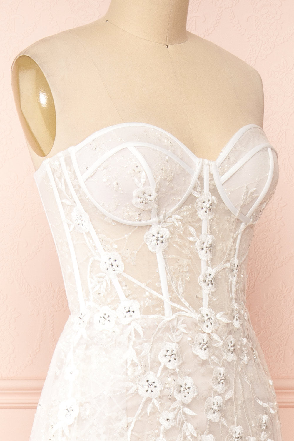 Melodie | Wedding Corset Dress w/ Floral Lace