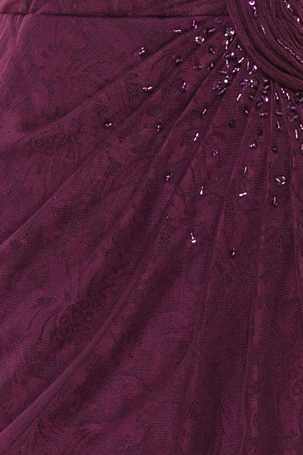 Melora Purple | Strapless Maxi Lace Dress with High Slit