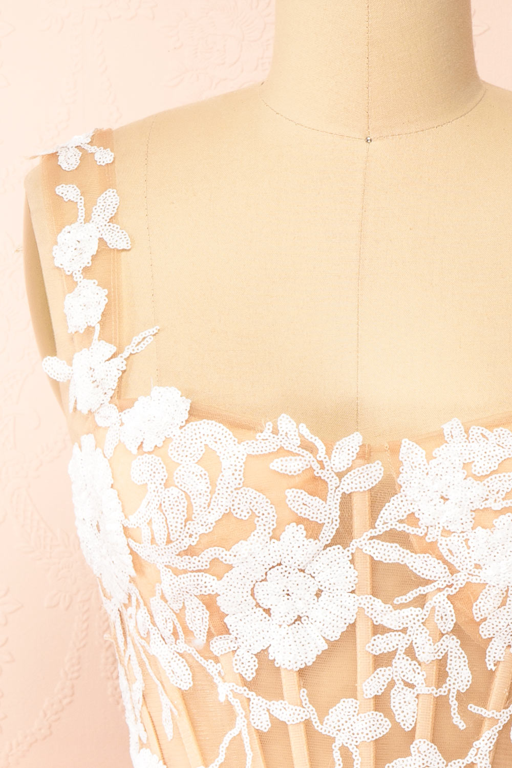 Melvina | Short A-Line Dress with Sequin Flowers