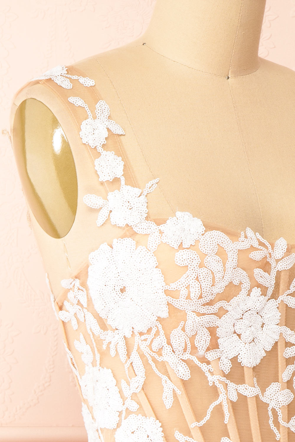 Melvina | Short A-Line Dress with Sequin Flowers