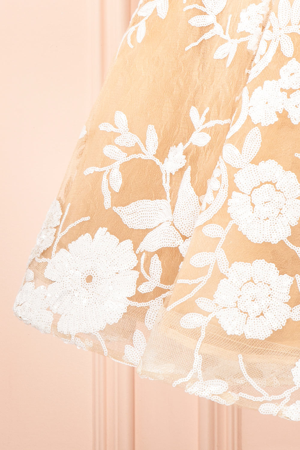 Melvina | Short A-Line Dress with Sequin Flowers
