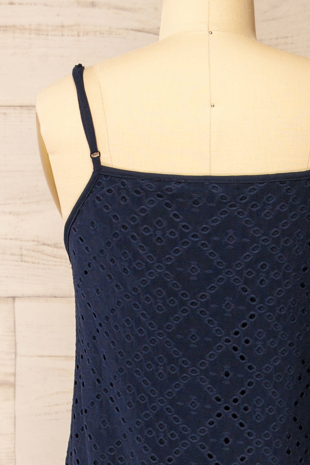 Miraflores Navy | Straight Cut Maxi Dress w/ Openwork