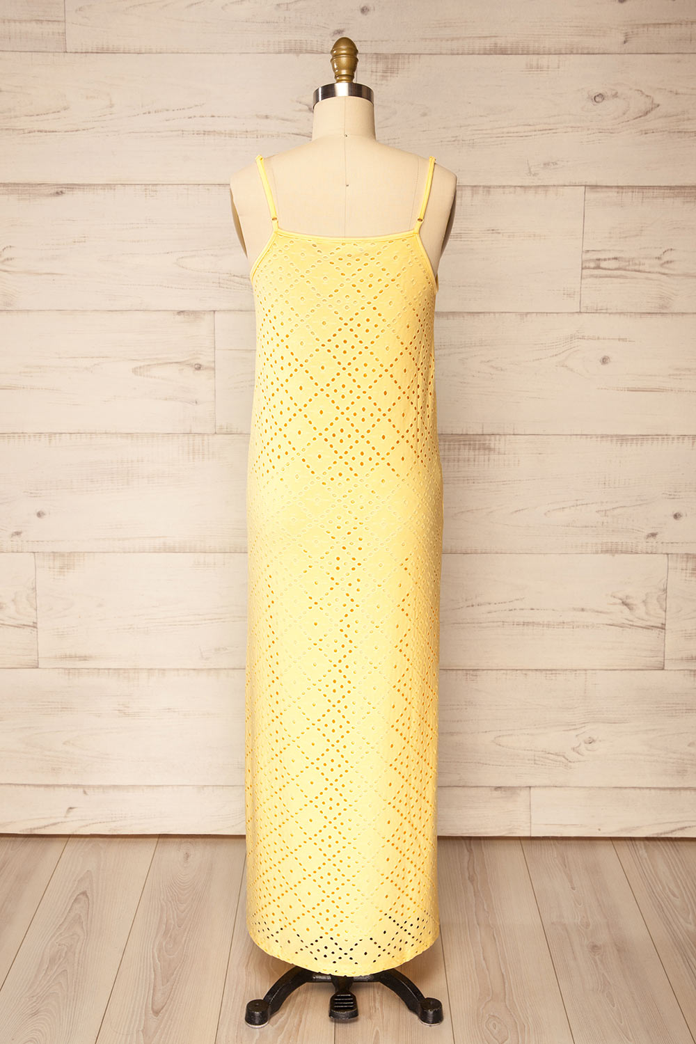 Miraflores Yellow | Straight Cut Maxi Dress w/ Openwork