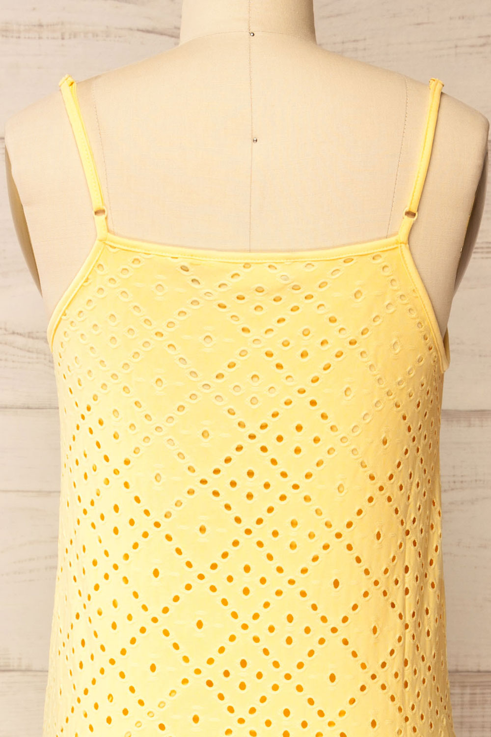 Miraflores Yellow | Straight Cut Maxi Dress w/ Openwork