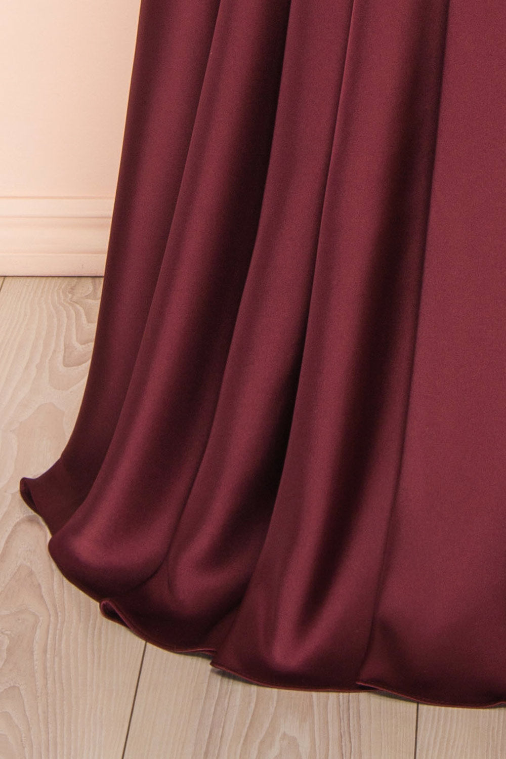 Misha Burgundy | Corset Cowl Neck Maxi Dress