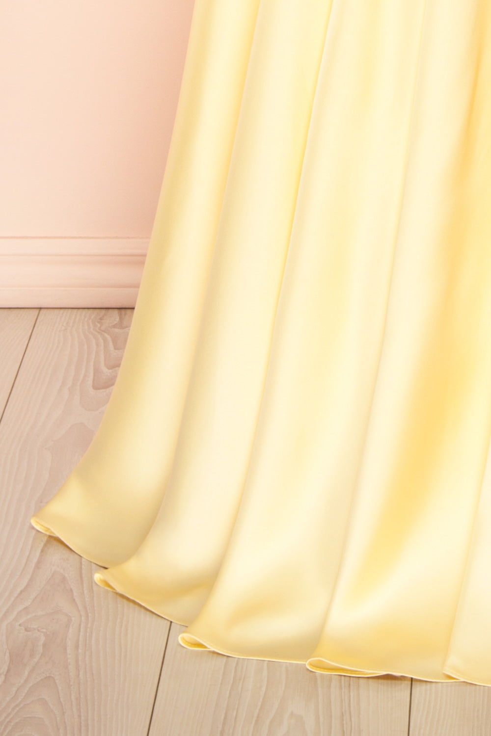 Misha Light Yellow | Corset Cowl Neck Maxi Dress
