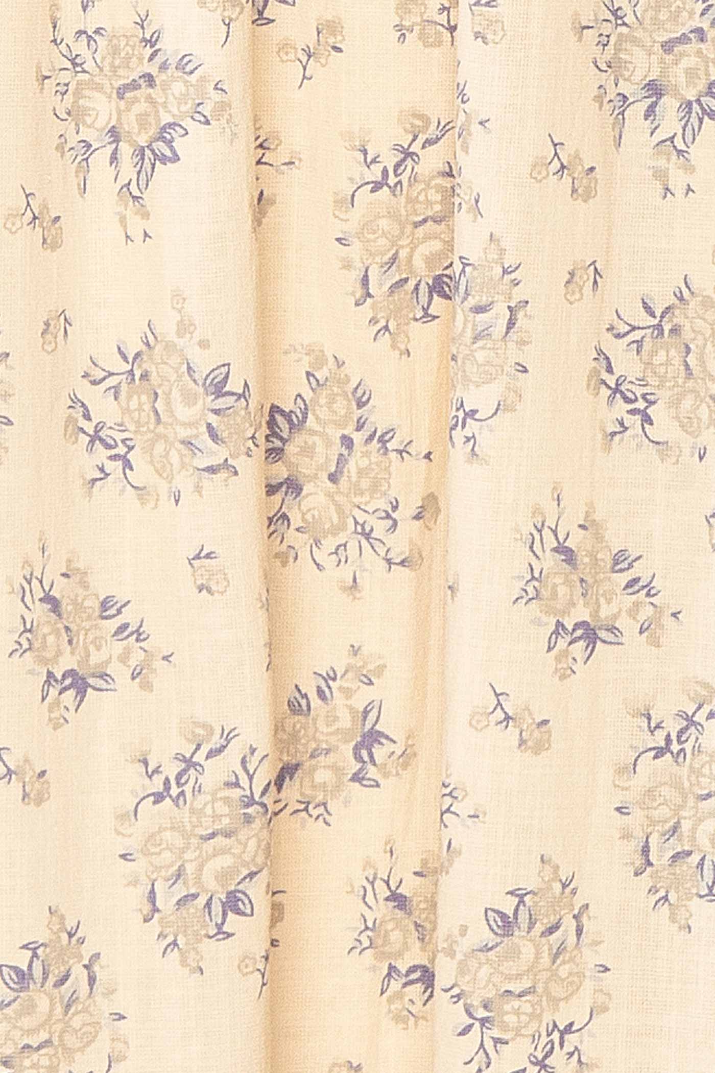 Mitsar Blue | Long Floral Dress with Bow Ties
