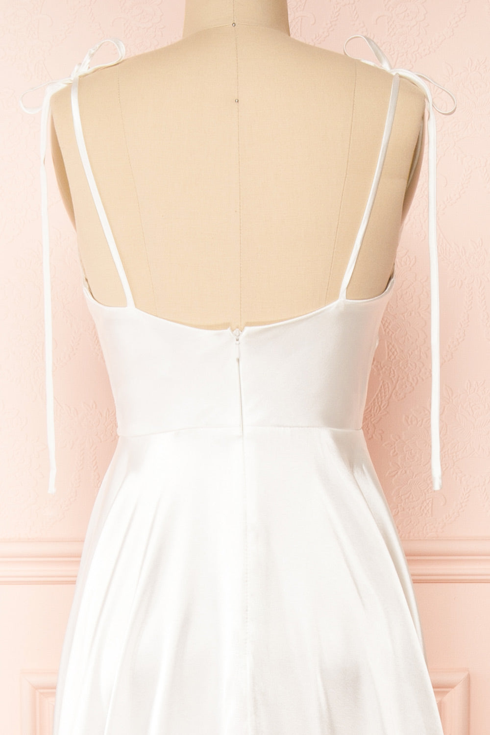 Moira Ivory | Bridal Cowl Neck Satin Gown with High Slit