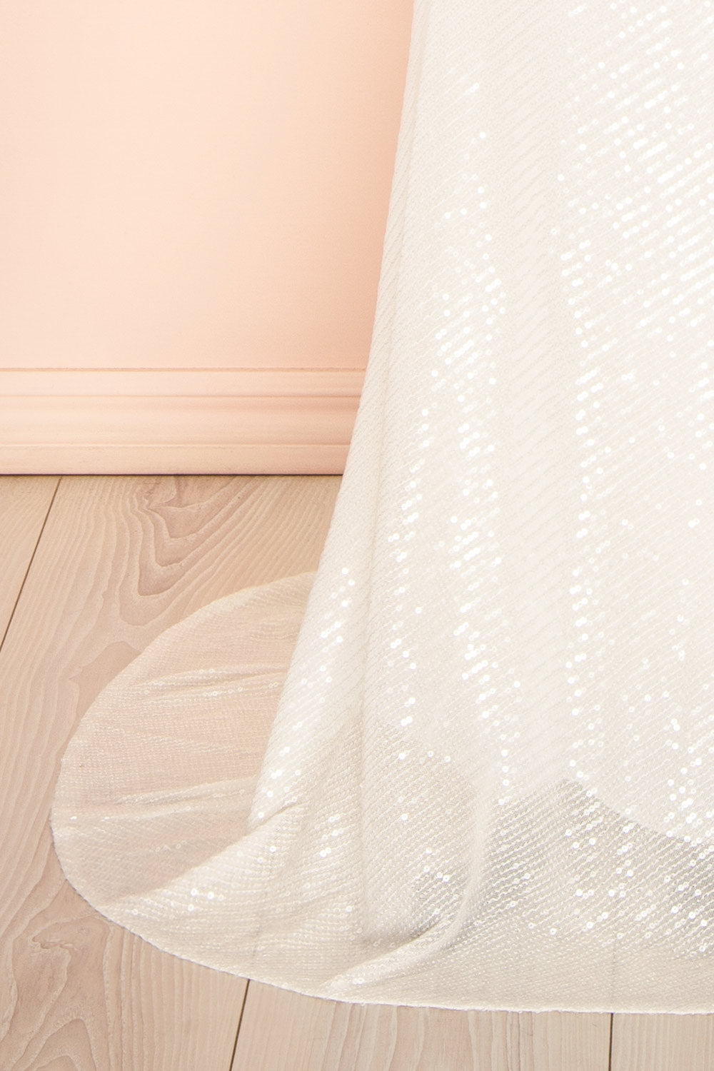 Monroe | White Strapless Sequin Maxi Dress with Slit