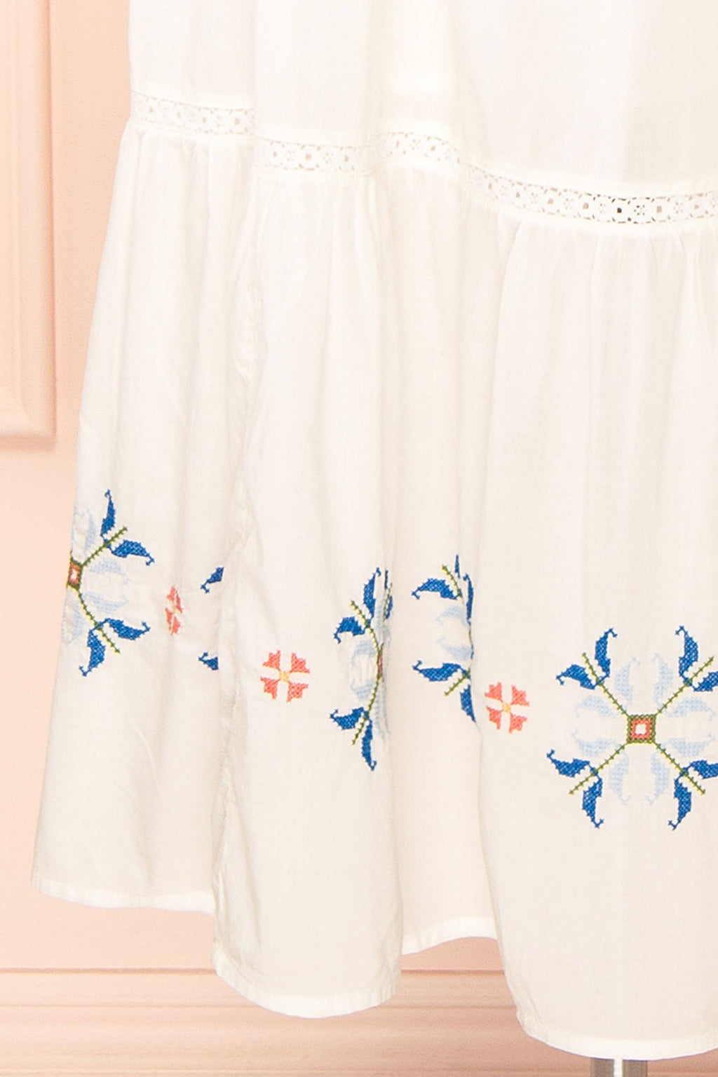 Morbi | White Midi Empire Waist Dress with Pockets