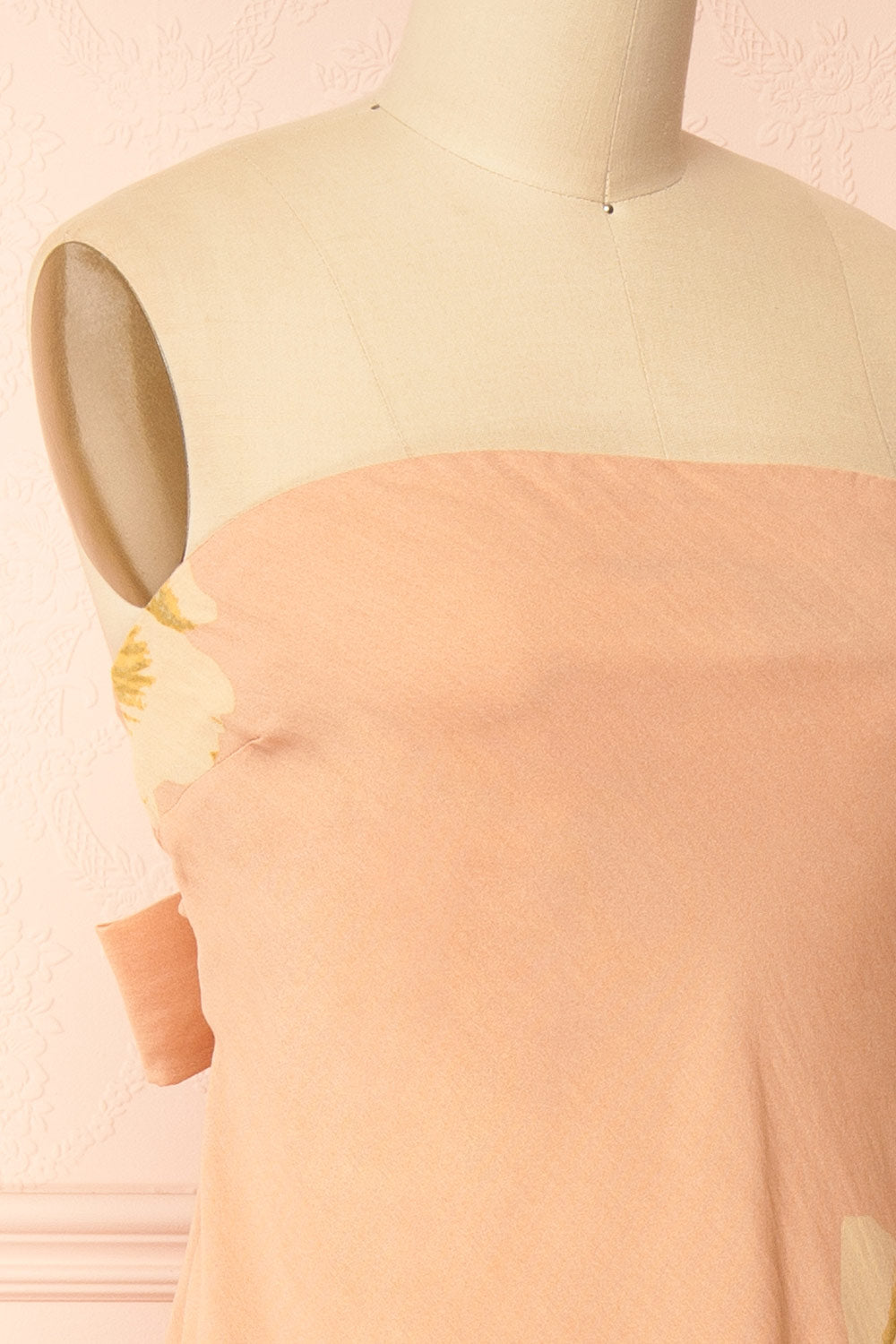 Moufida | Strapless Pink Maxi Dress with Pockets
