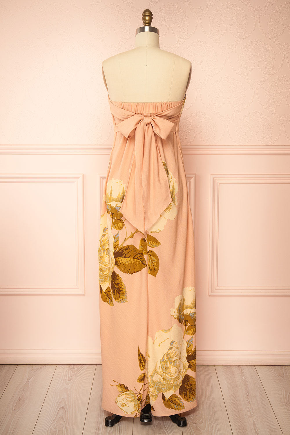 Moufida | Strapless Pink Maxi Dress with Pockets