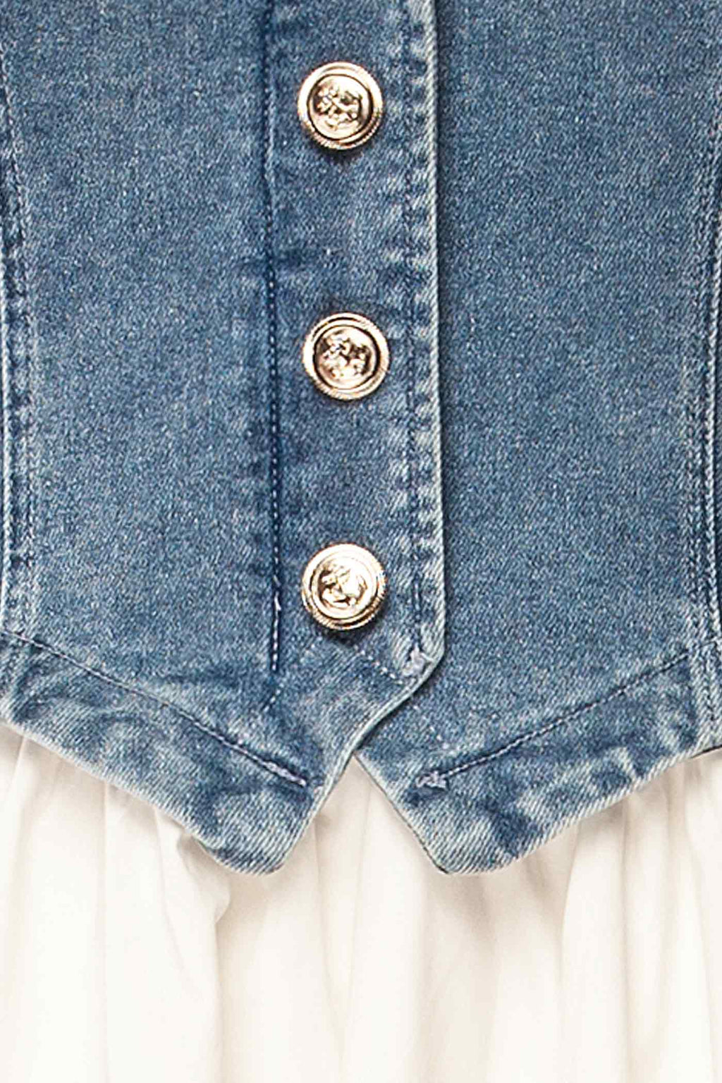 Murphy | Denim Halter Mixed-Media Midi Dress with Pockets