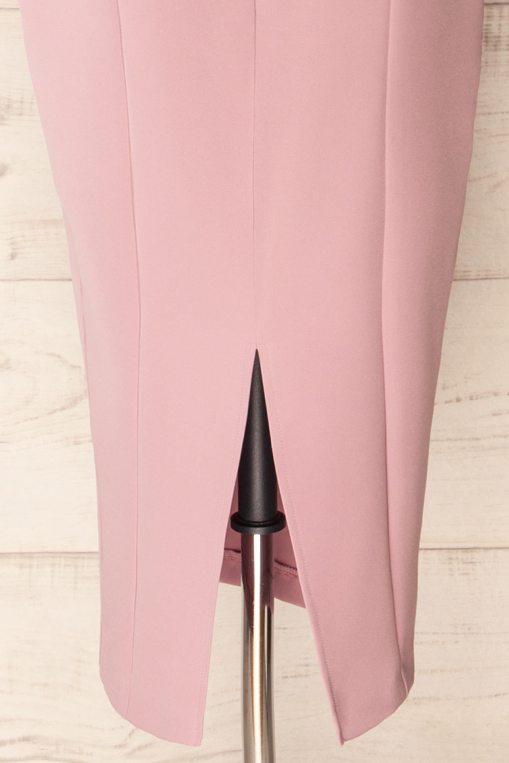 Myrania Mauve | Fitted Midi Dress with Embroidered Sleeves by Arti Gogna