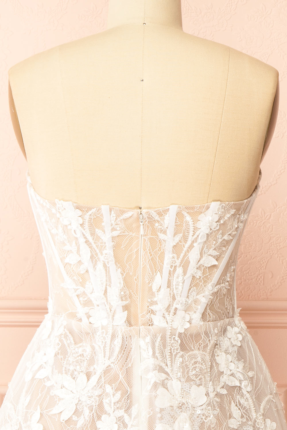 Nalah | White Short Corset Dress with Appliqués