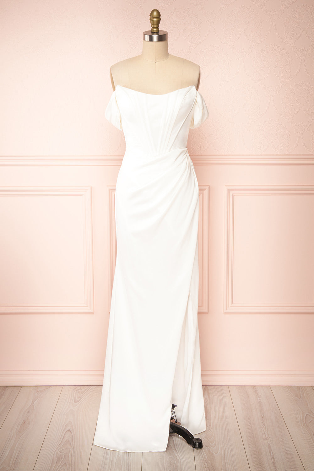 Namie Ivory | Corset Maxi Dress with Removable Straps