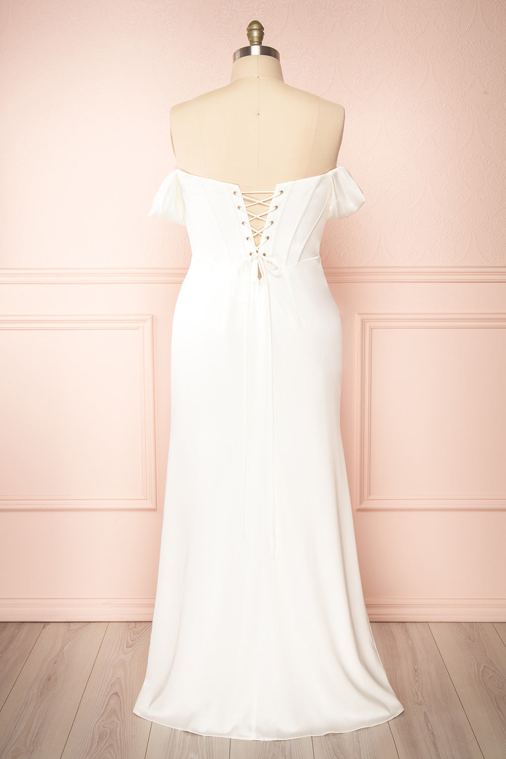 Namie Ivory | Corset Maxi Dress with Removable Straps