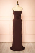 Nayla Brown | Mermaid Maxi Dress with Open Back